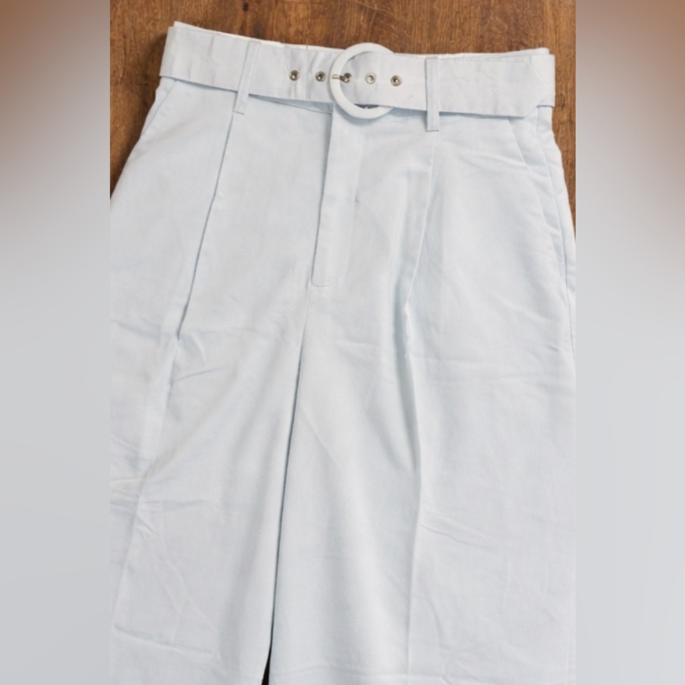 House of Harlow 1960 Baby Blue Belted Wide Leg Trouser Pants Size 4 NEW - Picture 5 of 8